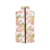 Pink flamingo birds pineapples hibiscus flower pat Men's Padded Vest