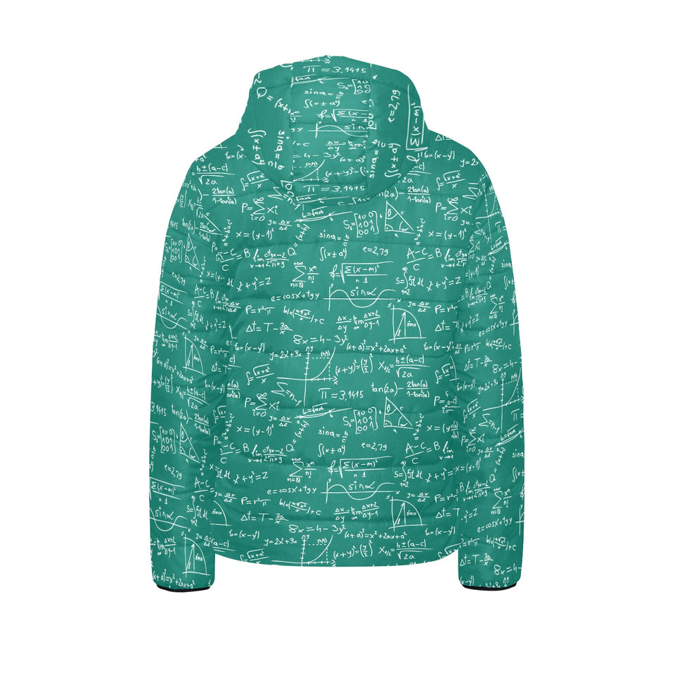 Math Pattern Print Design 01 Kids' Boys' Girls' Padded Hooded Jacket