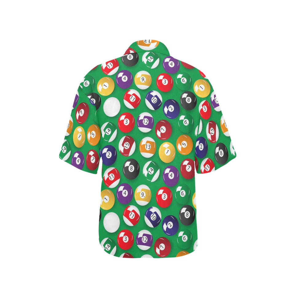 Billiard Ball Pattern Print Design 02 Women's All Over Print Hawaiian Shirt
