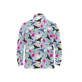 Stingray Pattern Print Design 01 Men's Long Sleeve Polo Shirt