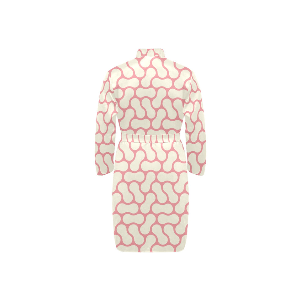peanuts texture pattern Men's Long Sleeve Belted Night Robe