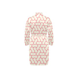 peanuts texture pattern Men's Long Sleeve Belted Night Robe