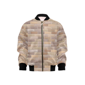 Brick Printed Pattern Print Design 01 Kids' Boys' Girls' Bomber Jacket