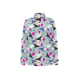 Stingray Pattern Print Design 01 Women's Long Sleeve Polo Shirt