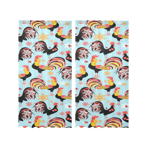 Rooster chicken cock snowfalke Gauze Curtain