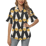 French fries dark background Women's All Over Print Hawaiian Shirt