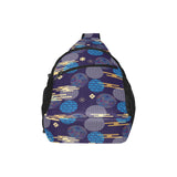 Blue japanese pattern cloud wave flower All Over Print Chest Bag