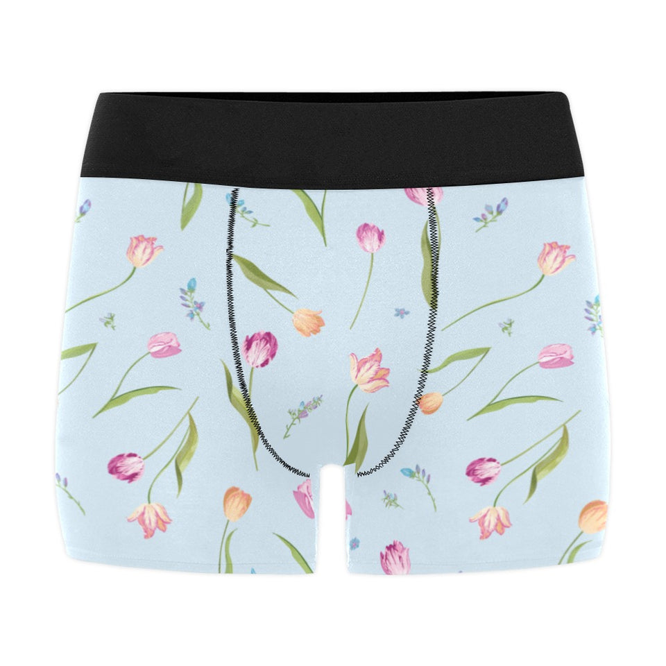 Watercolor Tulips pattern Men's All Over Print Boxer Briefs Men's Underwear