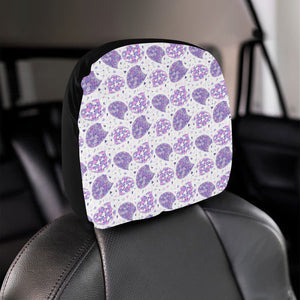 Hedgehog Pattern Print Design 05 Car Headrest Cover