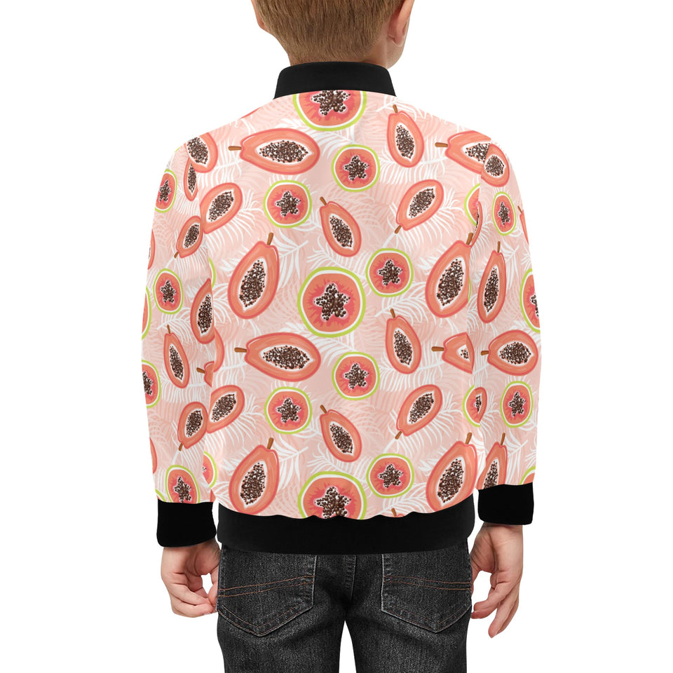 papaya leaves pattern Kids' Boys' Girls' Bomber Jacket