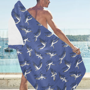 Seagull Pattern Print Design 03 Beach Towel