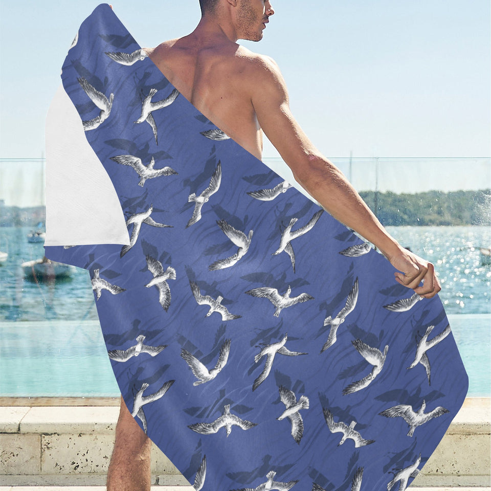 Seagull Pattern Print Design 03 Beach Towel