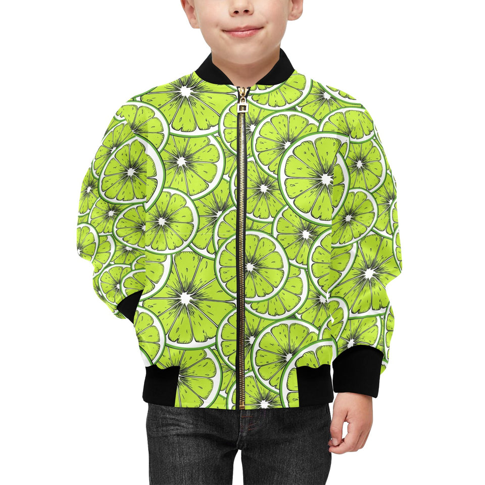 Slices of Lime design pattern Kids' Boys' Girls' Bomber Jacket