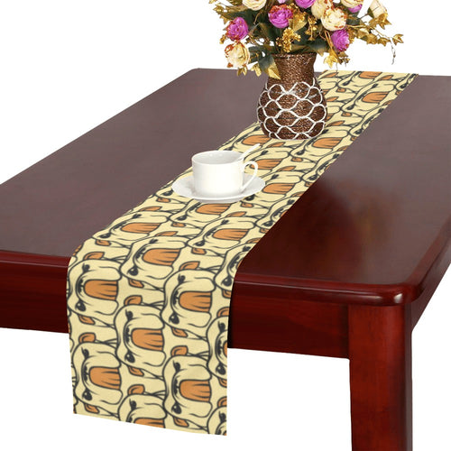English Bulldog Pattern Print Design 02 Table Runner