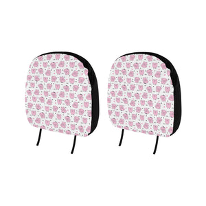 Pig Pattern Print Design 03 Car Headrest Cover