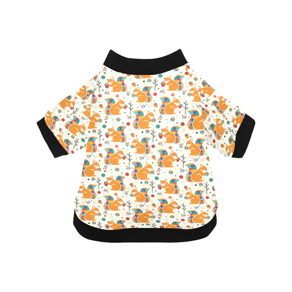 Squirrel Pattern Print Design 04 All Over Print Pet Dog Round Neck Fuzzy Shirt