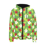 Ladybug Pattern Print Design 01 Men's Padded Hooded Jacket
