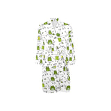 Sketch funny frog pattern Men's Long Sleeve Belted Night Robe