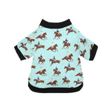 Horses running horses rider pattern All Over Print Pet Dog Round Neck Fuzzy Shirt