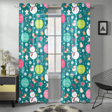 Snowman bird decorative elements christmas pattern Gauze Curtain