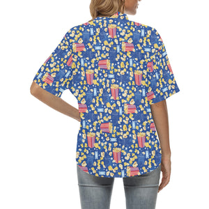 Popcorn Pattern Print Design 01 Women's All Over Print Hawaiian Shirt