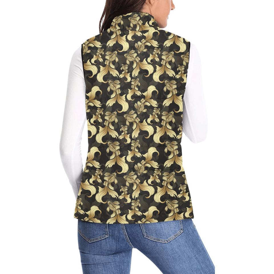 Goldfish Pattern Print Design 01 Women's Padded Vest