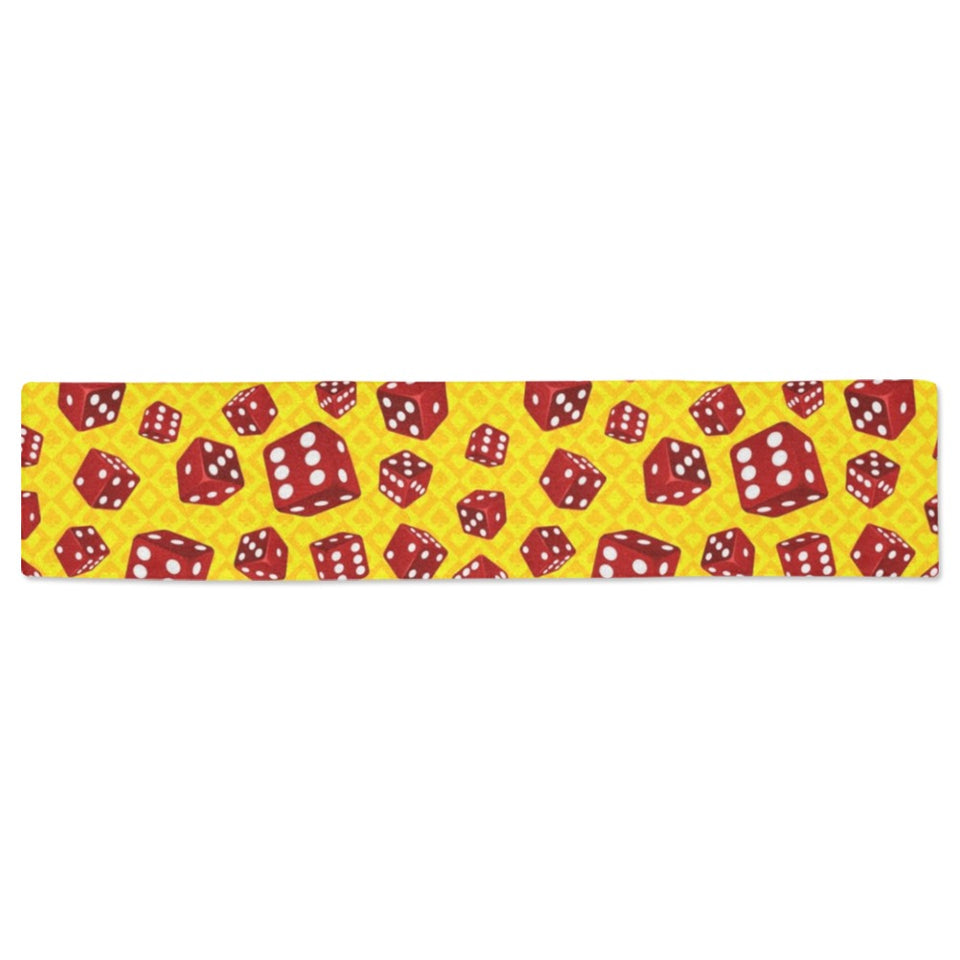 Dice Pattern Print Design 04 Table Runner