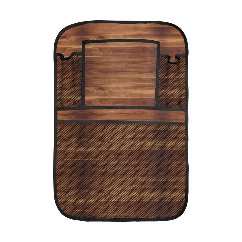 Wood Printed Pattern Print Design 04 Car Seat Back Organizer