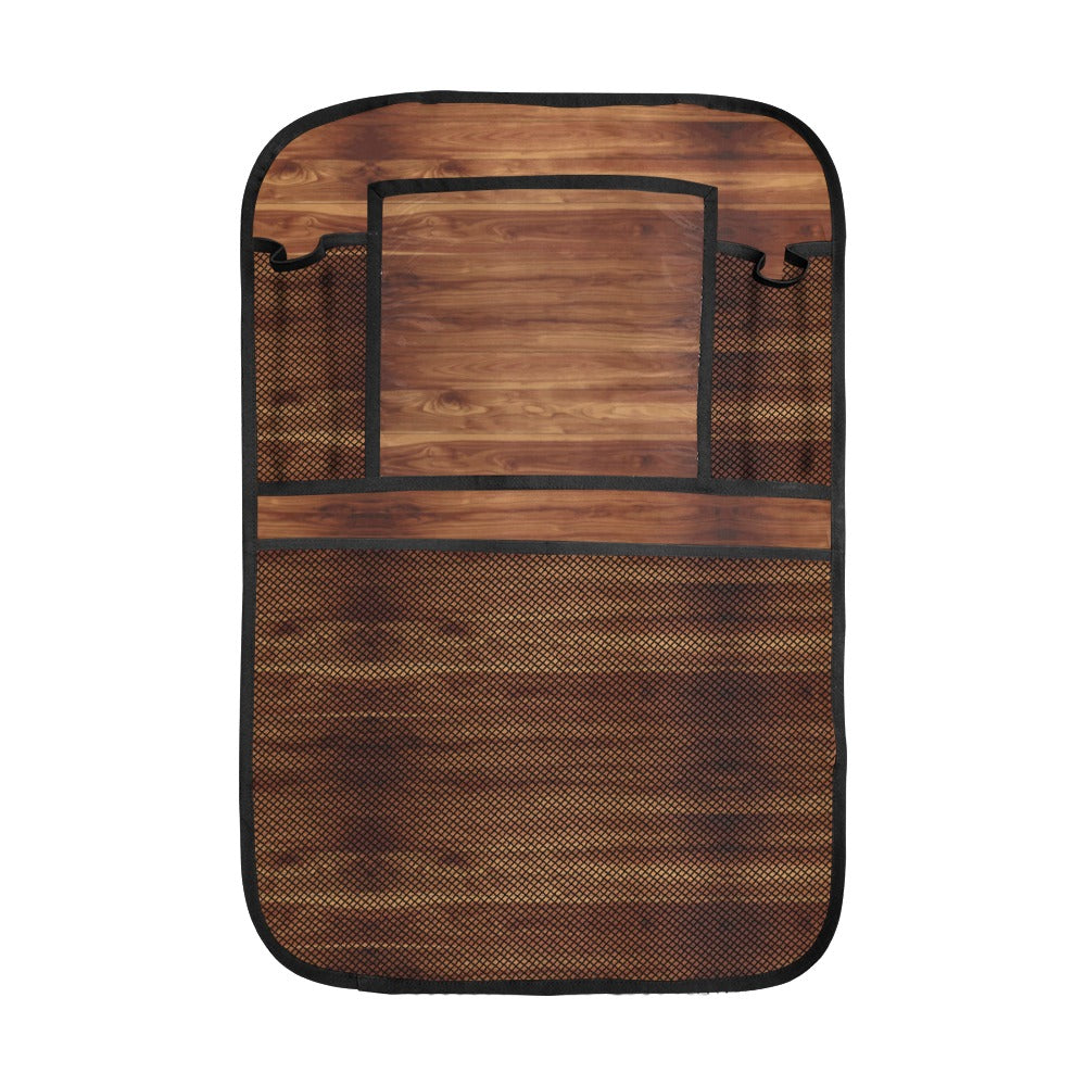 Wood Printed Pattern Print Design 04 Car Seat Back Organizer