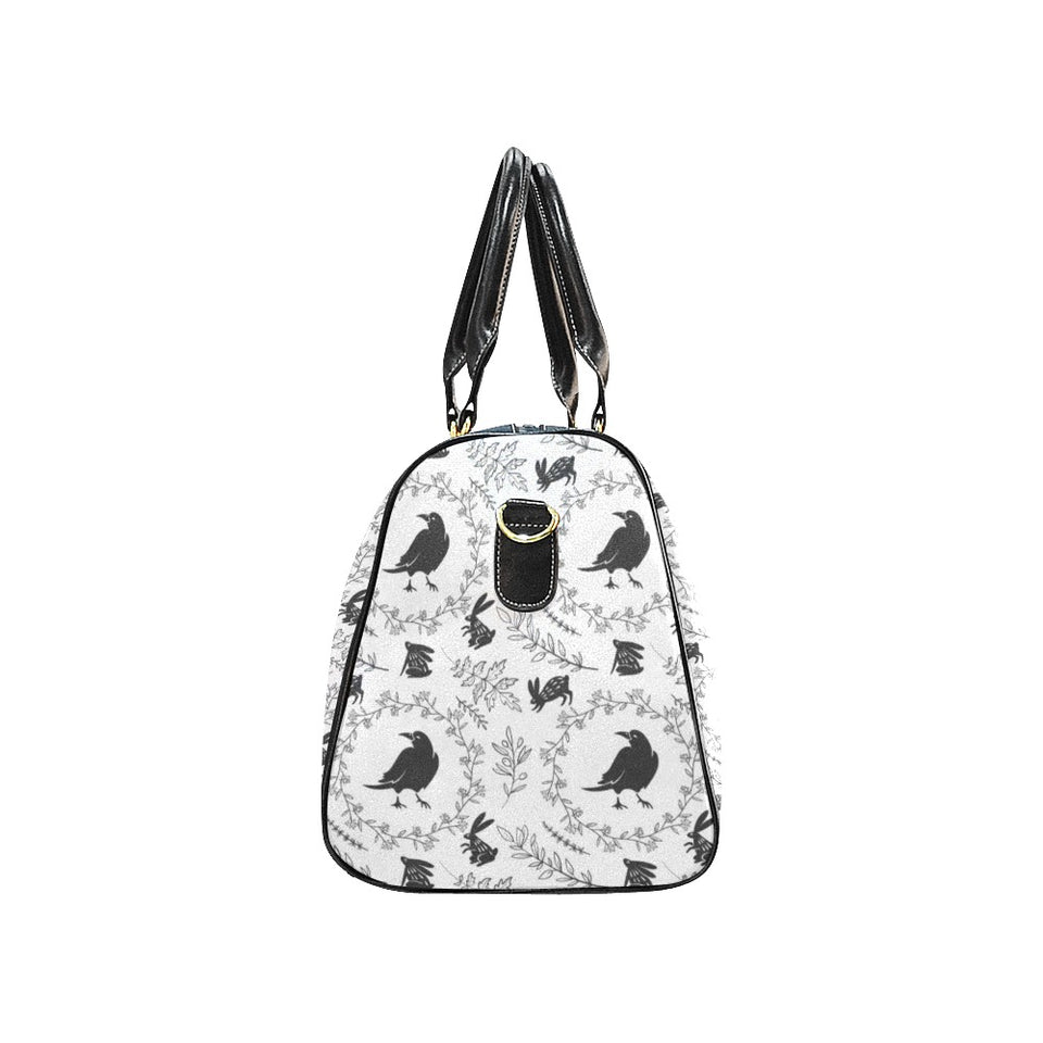 Crows floral wreath rabbit pattern Travel Bag