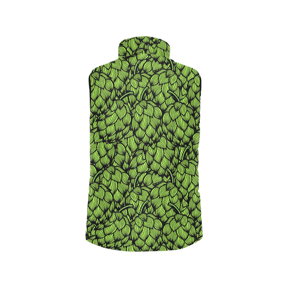 Green hop pattern Women's Padded Vest