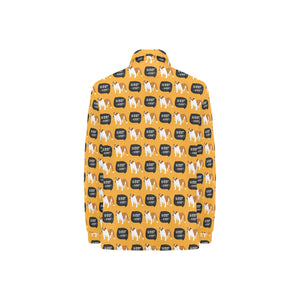 English Bulldog Pattern Print Design 04 Women's Long Sleeve Polo Shirt