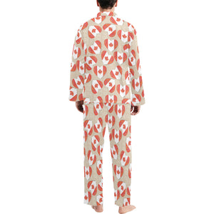 Canada Pattern Print Design 01 Men's Long Pajama Set