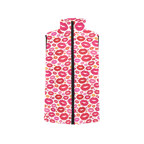 Lips Pattern Print Design 01 Men's Padded Vest