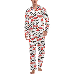 Red mushroom dot pattern Men's Long Pajama Set