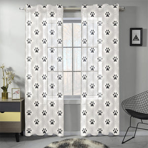 Dog Paws Pattern Print Design 03 Gauze Curtain