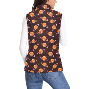 Hamburger Pattern Print Design 05 Women's Padded Vest