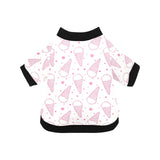 Hand drawn ice cream pattern All Over Print Pet Dog Round Neck Fuzzy Shirt