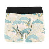 Bonsai bamboo stork japanese pattern cream theme Men's All Over Print Boxer Briefs Men's Underwear