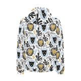 Lion Pattern Print Design 05 Men's Padded Hooded Jacket