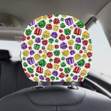 Dice Pattern Print Design 03 Car Headrest Cover