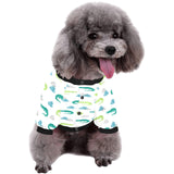 watercolor crocodile pattern All Over Print Pet Dog Round Neck Fuzzy Shirt