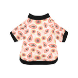 papaya leaves pattern All Over Print Pet Dog Round Neck Fuzzy Shirt