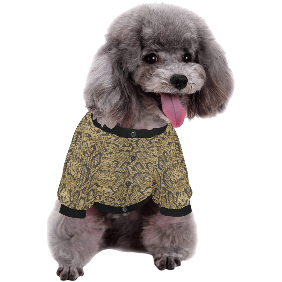Snake skin pattern All Over Print Pet Dog Round Neck Fuzzy Shirt
