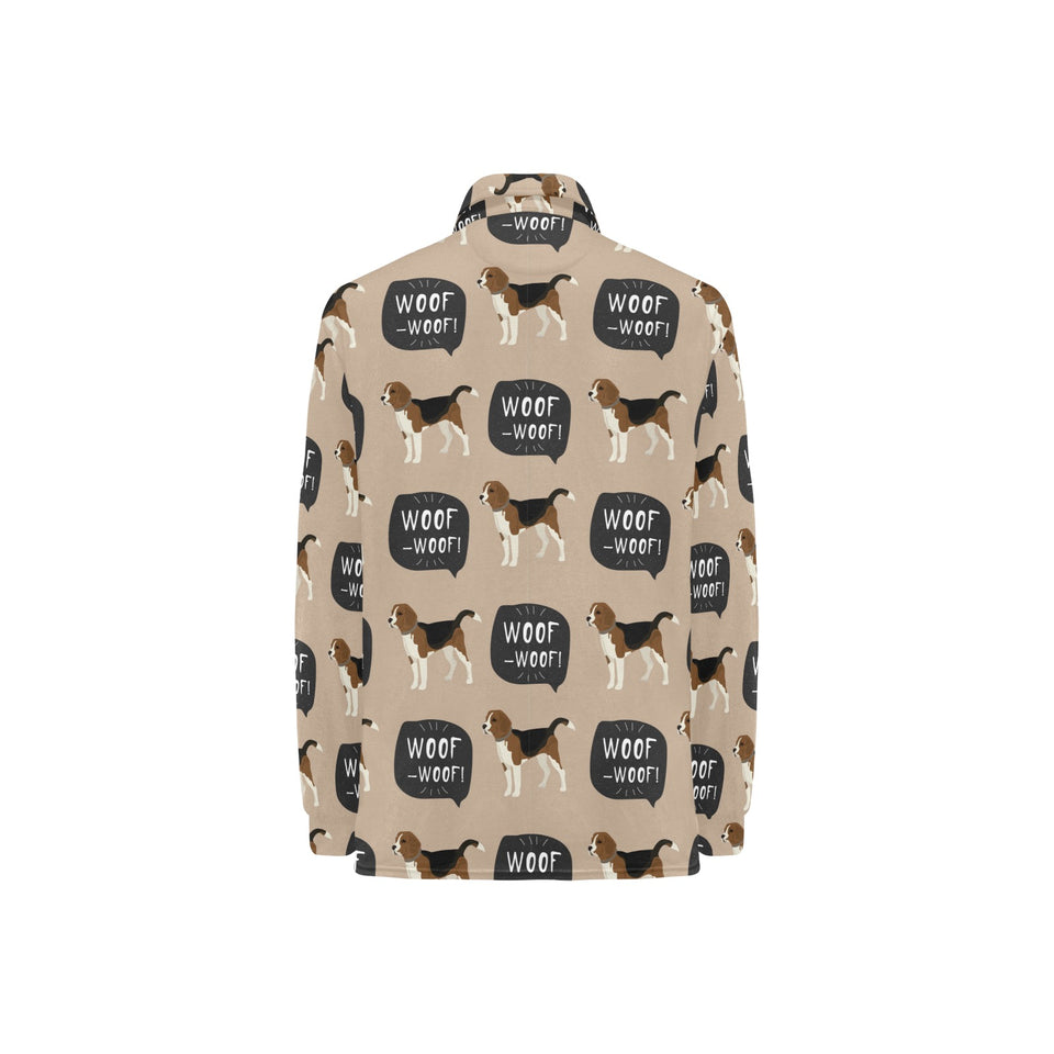 Beagle pattern Women's Long Sleeve Polo Shirt
