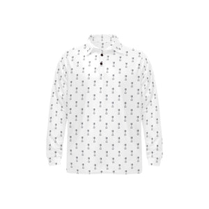 Engine Piston Background Pattern Print Design 01 Men's Long Sleeve Polo Shirt