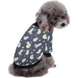 Cute sloth astronaut star planet rocket pattern All Over Print Pet Dog Round Neck Fuzzy Shirt