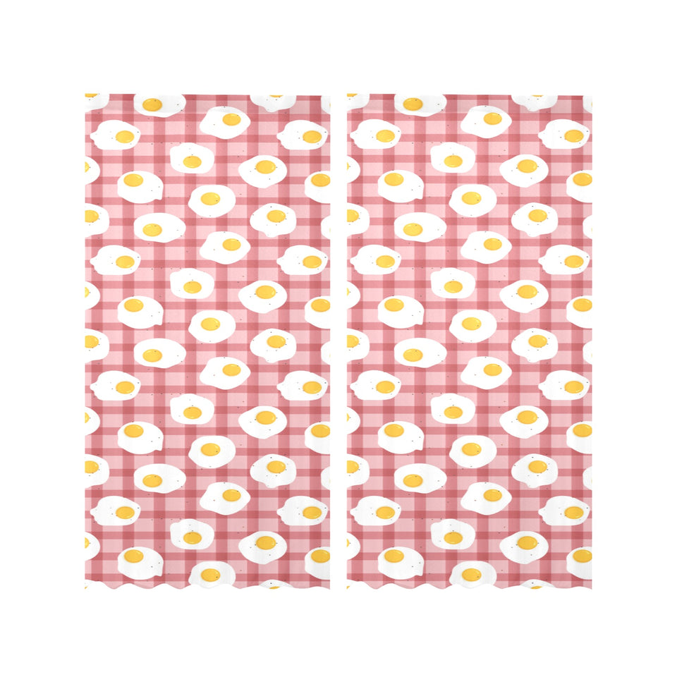 Fried Eggs Pattern Print Design 03 Gauze Curtain