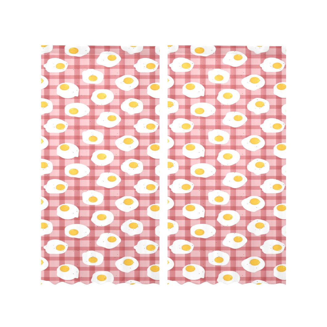 Fried Eggs Pattern Print Design 03 Gauze Curtain