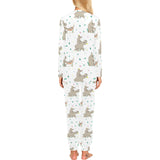 Cute Rhino pattern background Women's All Over Print Pajama Set